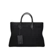 Ferragamo Black Fabric Handbag In Black