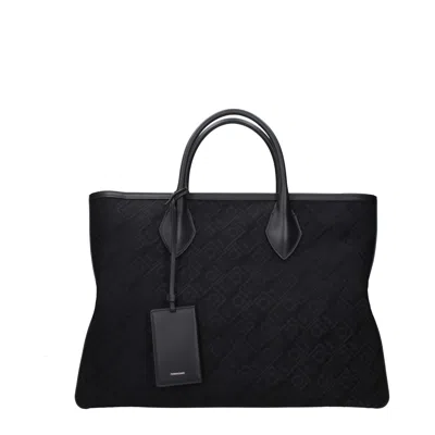 Ferragamo Jacquard Tote Bag In Black