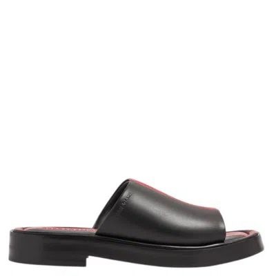 Ferragamo Facundo Leather Slides In Black