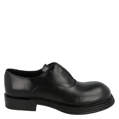 Ferragamo Fanni Lace Up Leather Loafers In Black