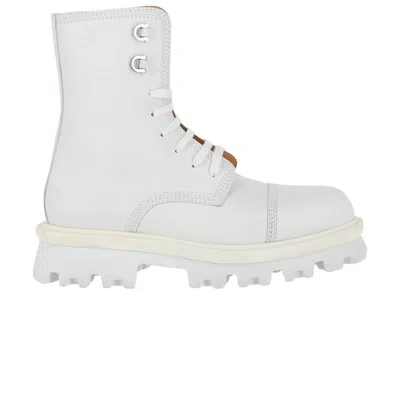 Pre-owned Ferragamo Faraway Combat Boot Wide 'white' | Men's Size 9