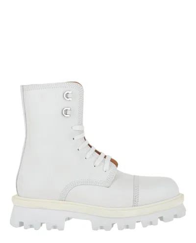 Ferragamo Faraway Chunky Combat Boots In Animal Print