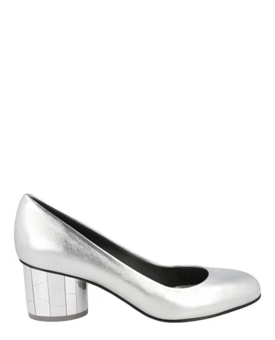 FERRAGAMO FARRAH METALLIC LEATHER PUMPS