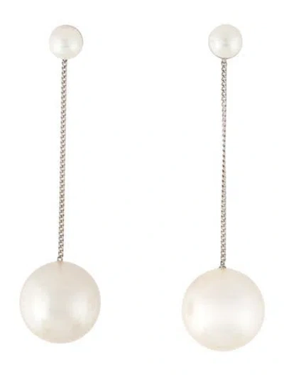 Pre-owned Ferragamo Faux Pearl Drop Earrings In Multicolor