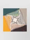Ferragamo Feather Print Silk Square Scarf In Multi
