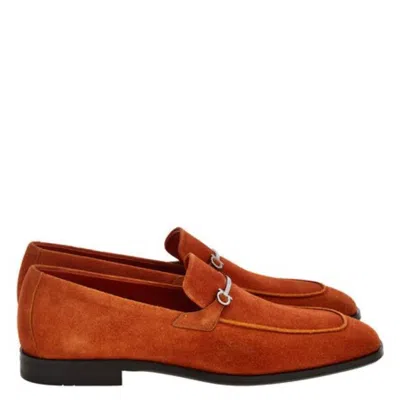 Ferragamo Fedro Gancini Ornament Moccasin In Orange