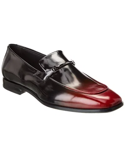 Ferragamo Fedro Leather Loafer In Red