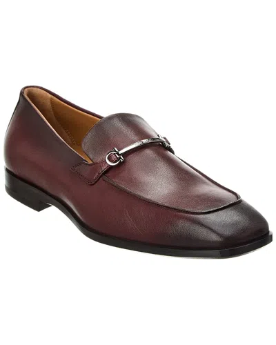 Ferragamo Fedro Leather Loafer In Red