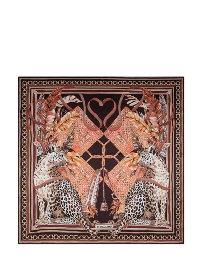 Ferragamo Felindra 90 Square Silk Scarf In White