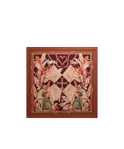 Ferragamo Feline Print Cashmere Shawl In Green