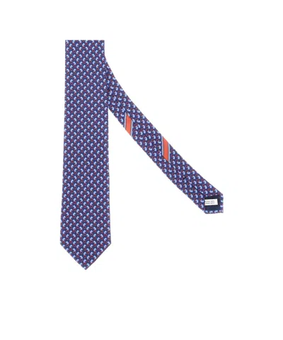 FERRAGAMO FELINE PRINT SILK TIE