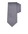 Ferragamo Feline Print Silk Tie In Gray