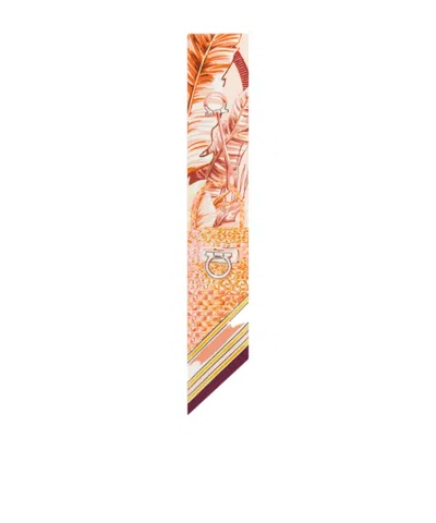 Ferragamo Felini Print Silk Mini Bandeau In Multi