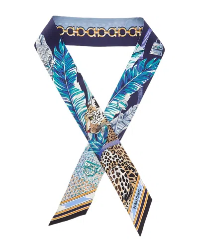 Ferragamo Felini Print Silk Scarf In Pattern