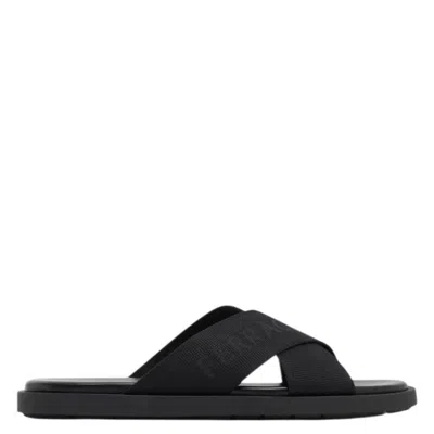 Ferragamo Fenice Crisscross Slide Sandals In Black