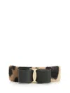 Ferragamo Bow And Fur Hair Accessories In Animal Print