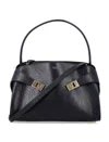 Ferragamo Hug Soft Bicolor Shoulder Bag In Calfskin In Black
