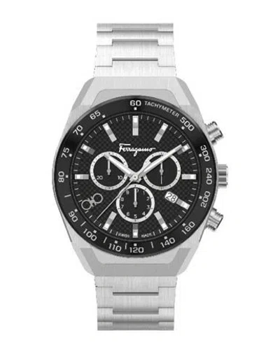 Ferragamo Slx Chronograph Watch Man Wrist Watch Silver Size - Stainless Steel