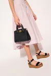 Ferragamo Gilded Hardware Tote With Handle And Metal Feet In Black