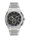 Ferragamo Supreme Chrono Bracelet Watch In Silver