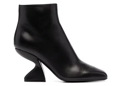 Pre-owned Ferragamo Fheel Sculpted Ankle Boots (women's) Sneakers In Black