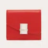Ferragamo Fiamma Compact Wallet In Red