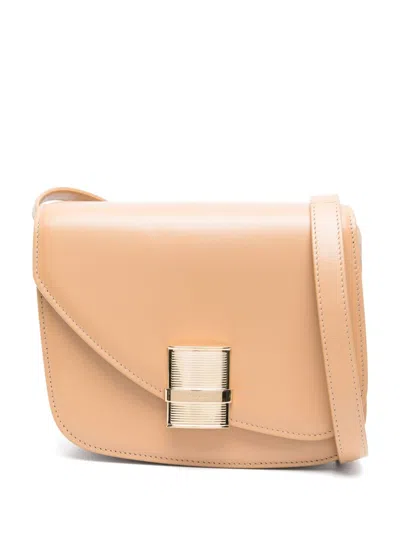 Pre-owned Ferragamo Fiamma Cross Body Bag In Brown