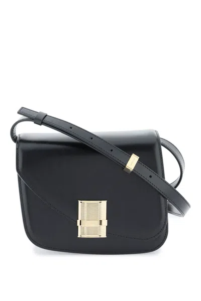 Ferragamo Patent Leather Shoulder Bag In Black