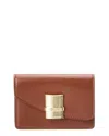 Ferragamo Fiamma Leather Card Holder In Brown