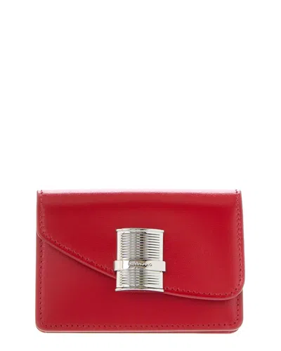FERRAGAMO FERRAGAMO FIAMMA LEATHER CARD HOLDER
