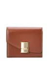 Ferragamo Hug Compact Bi-color Leather Wallet In Brown