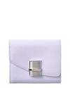 Ferragamo Fiamma Leather Compact Wallet In Purple