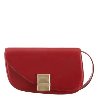Ferragamo Fiamma Mini Leather Shoulder Bag In Red