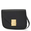 Ferragamo Small Asymmetric Leather Crossbody Bag In Black
