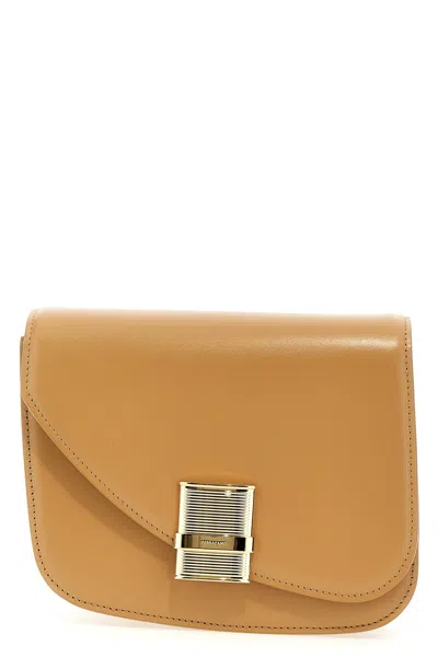 Ferragamo Small Shoulder Bag With Adjustable Strap And Metal Hardware
