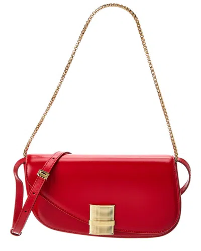 Ferragamo Fiamma Xs Leather Crossbody Bag In Flame Red