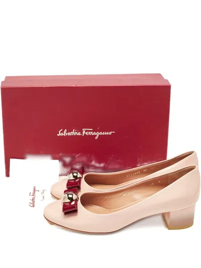 Pre-owned Ferragamo Fiammetta Bow-detail Pumps In Pink