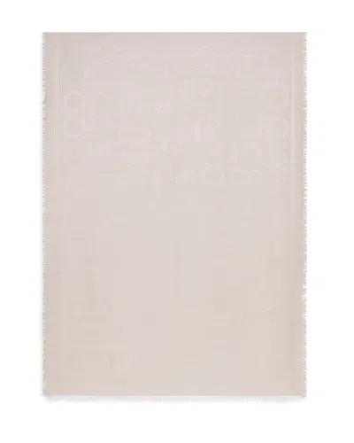Ferragamo Fibbie Gancini Silk & Cashmere Stole In White