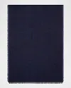 Ferragamo Fibbie Gancini Silk Scarf In Navy