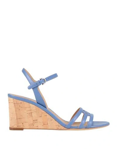 FERRAGAMO FERRAGAMO FIERI 70 C WOMAN SANDALS LIGHT BLUE SIZE 8 LAMBSKIN