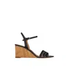 Ferragamo Fieri Leather Wedge Sandals In Multi