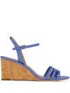 Ferragamo Fieri Leather Wedge Sandal In Purple