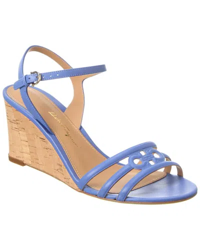 FERRAGAMO SALVATORE FERRAGAMO FIERI LEATHER WEDGE SANDAL