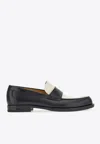 Ferragamo Fillmore Two-tone Leather Loafers In Black