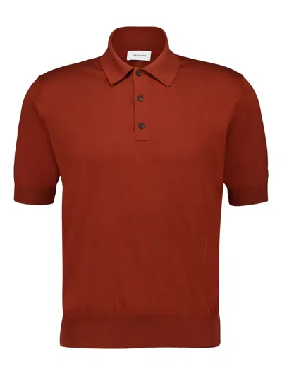 Ferragamo Short-sleeved Polo Shirt In Red