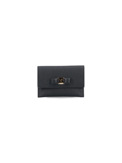 Ferragamo 'fiocco Vara' Card Case In Black  