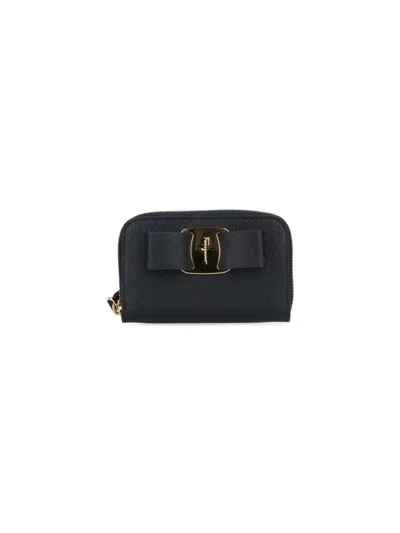 Ferragamo Fiocco Vara Card Holder - Black