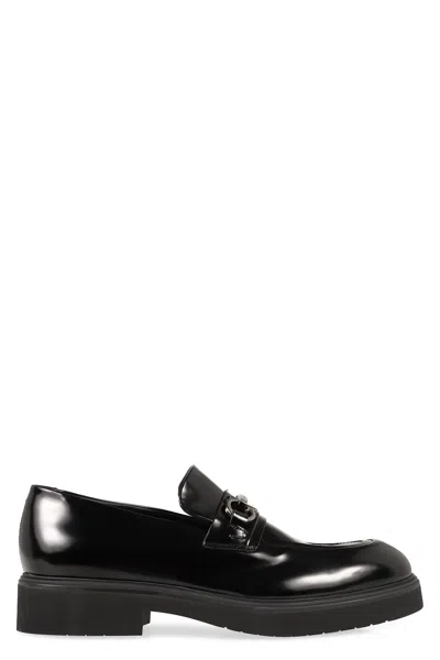 FERRAGAMO FIORELLO LEATHER LOAFERS