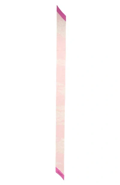 Ferragamo Fiorenza Floral Reversible Silk Skinny Scarf In Pink