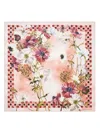 Ferragamo Flowersa-print Silk Scarf In Neutral